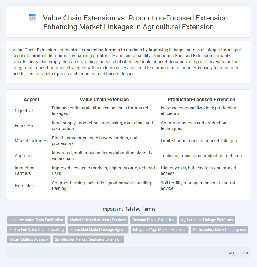 Value Chain Extension vs. Production-Focused Extension: Enhancing Market Linkages in Agricultural Extension