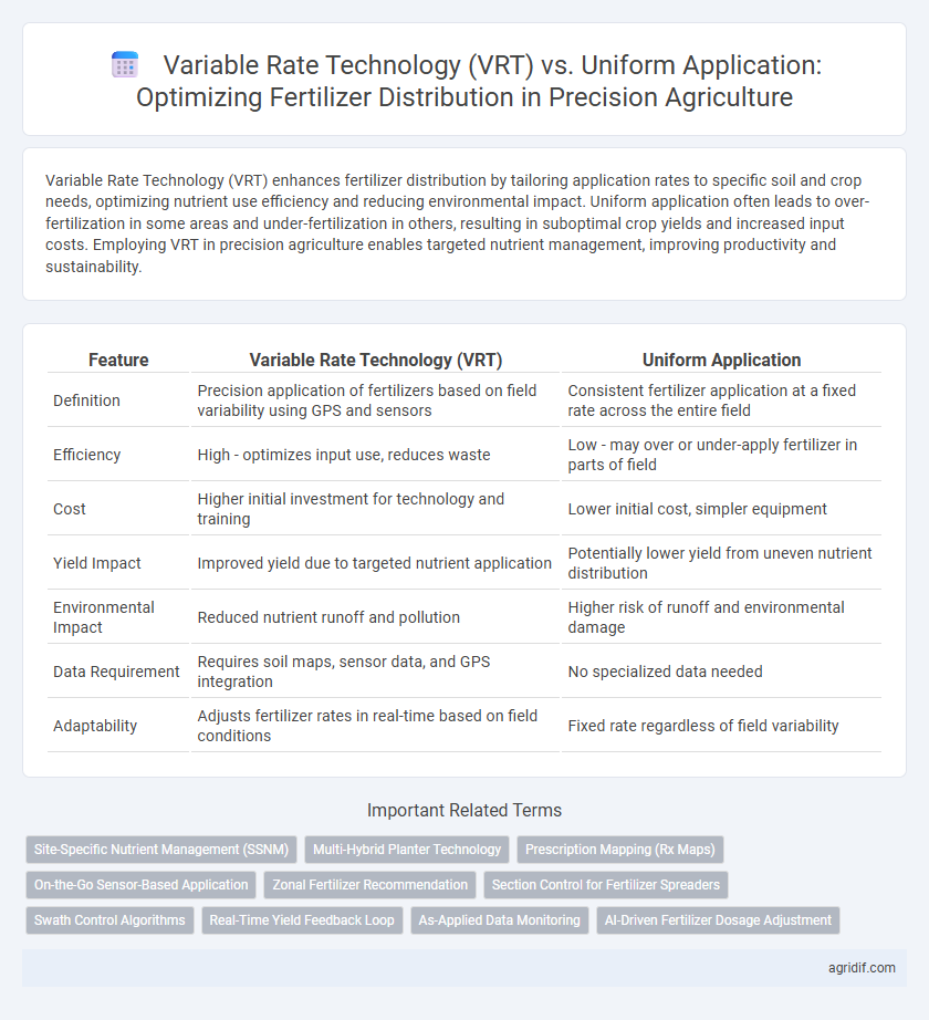 Variable Rate Technology (VRT) vs. Uniform Application: Optimizing Fertilizer Distribution in Precision Agriculture