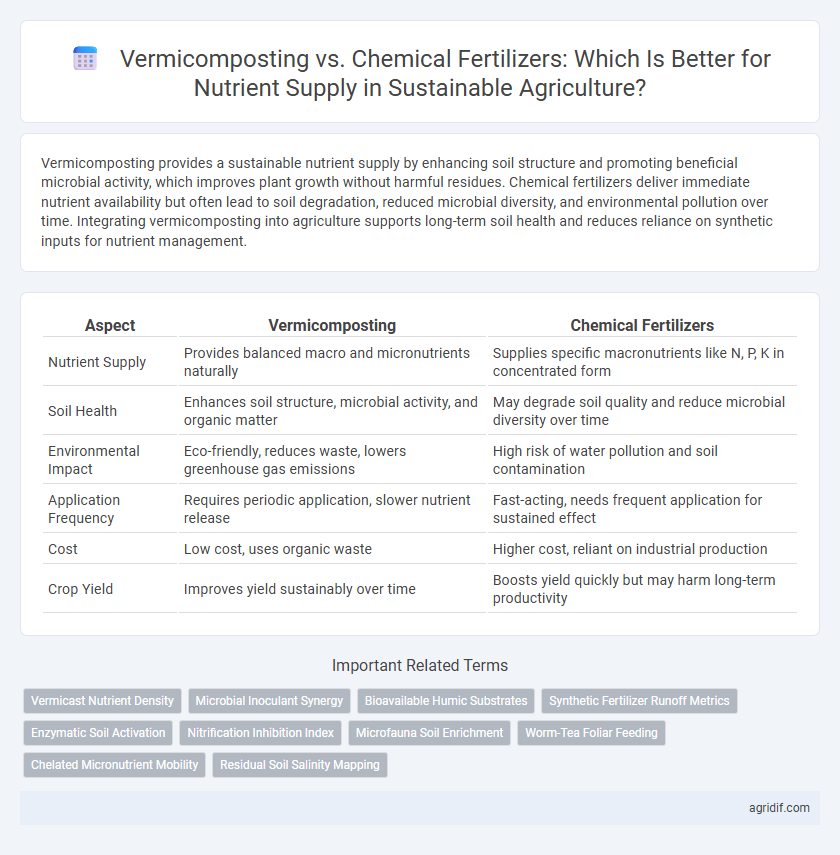 Vermicomposting vs. Chemical Fertilizers: Which Is Better for Nutrient Supply in Sustainable Agriculture?
