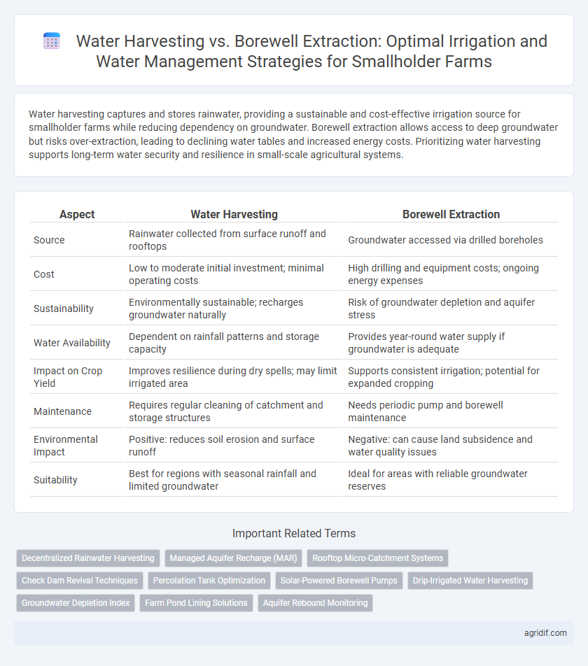 Water Harvesting vs. Borewell Extraction: Optimal Irrigation and Water Management Strategies for Smallholder Farms