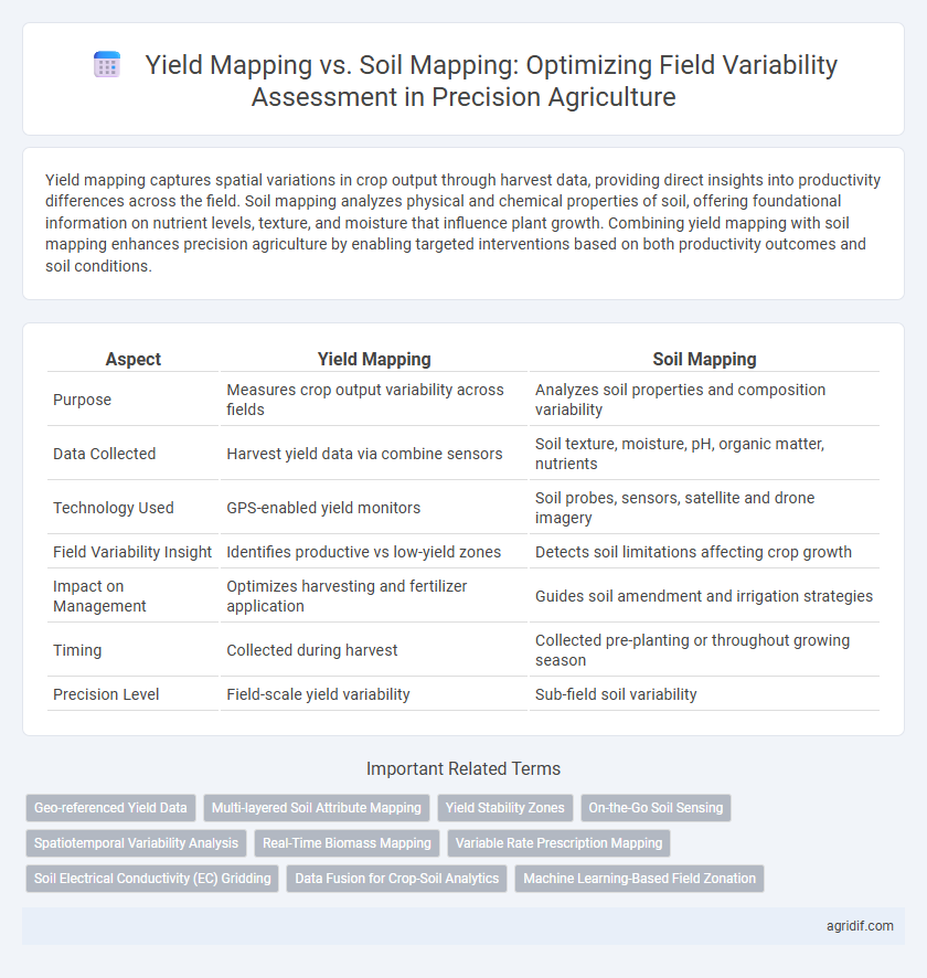 Yield Mapping vs. Soil Mapping: Optimizing Field Variability Assessment in Precision Agriculture