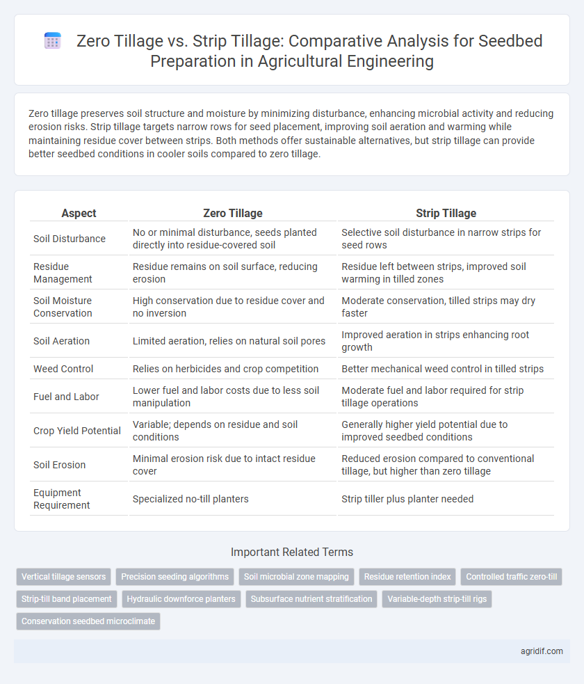 Zero Tillage vs. Strip Tillage: Comparative Analysis for Seedbed Preparation in Agricultural Engineering