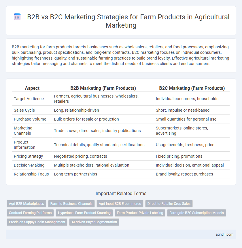 B2B vs B2C Marketing Strategies for Farm Products in Agricultural Marketing
