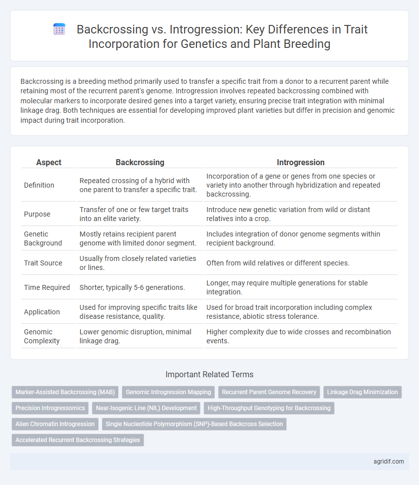 Backcrossing vs. Introgression: Key Differences in Trait Incorporation for Genetics and Plant Breeding