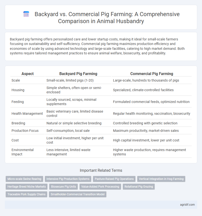 Backyard vs. Commercial Pig Farming: A Comprehensive Comparison in Animal Husbandry