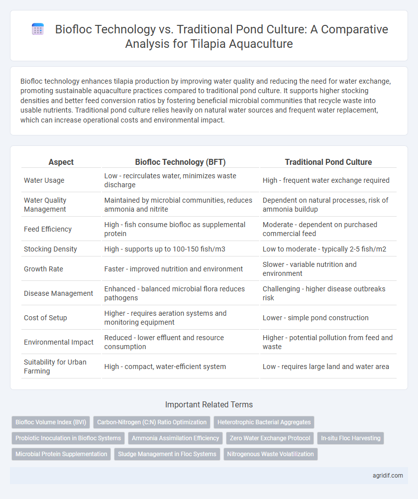 Biofloc Technology vs. Traditional Pond Culture: A Comparative Analysis for Tilapia Aquaculture