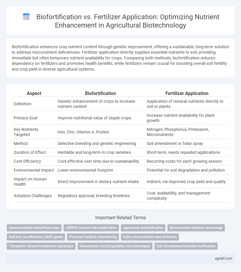 Biofortification vs. Fertilizer Application: Optimizing Nutrient Enhancement in Agricultural Biotechnology