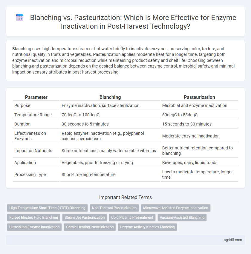 Blanching vs. Pasteurization: Which Is More Effective for Enzyme Inactivation in Post-Harvest Technology?