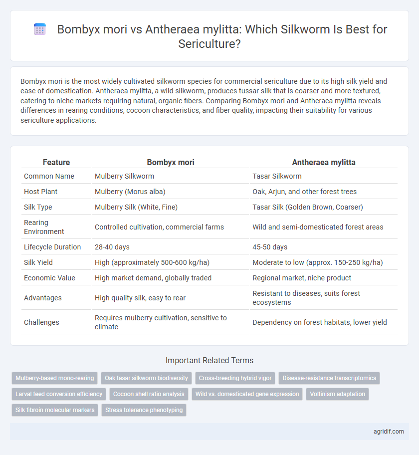 Bombyx mori vs Antheraea mylitta: Which Silkworm Is Best for Sericulture?