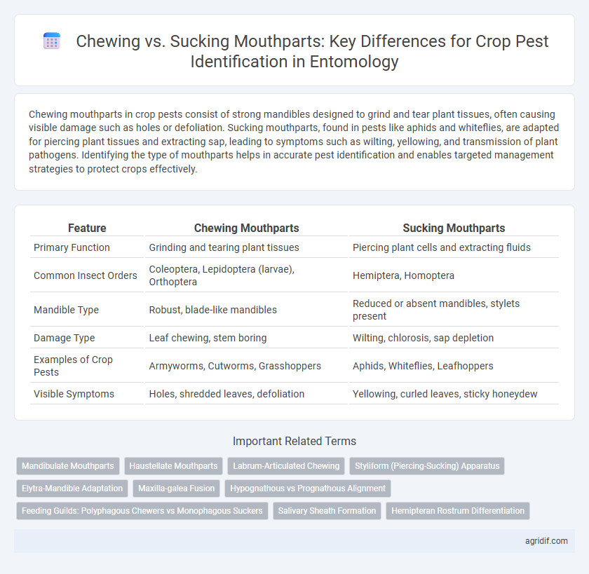 Chewing vs. Sucking Mouthparts: Key Differences for Crop Pest Identification in Entomology