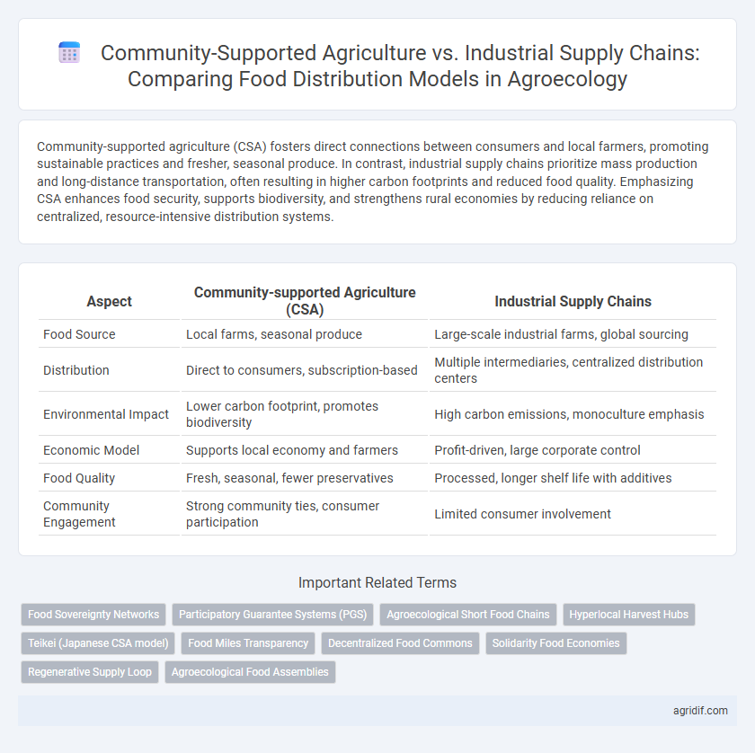 Community-Supported Agriculture vs. Industrial Supply Chains: Comparing Food Distribution Models in Agroecology