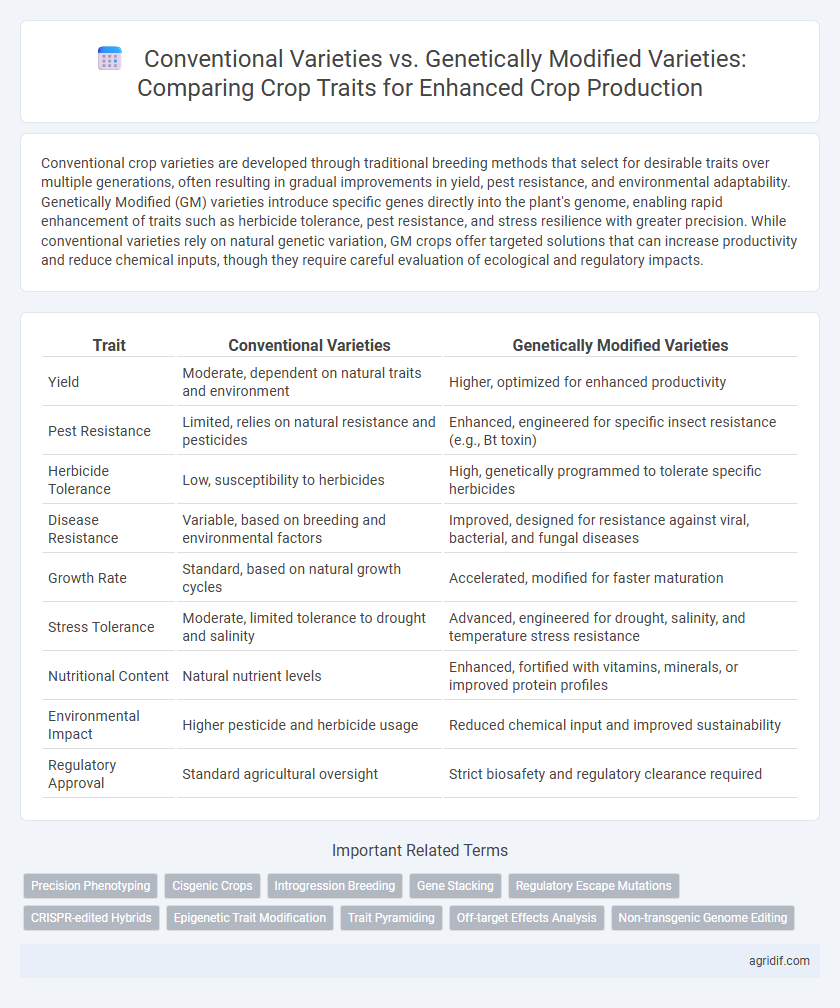 Conventional Varieties vs. Genetically Modified Varieties: Comparing Crop Traits for Enhanced Crop Production
