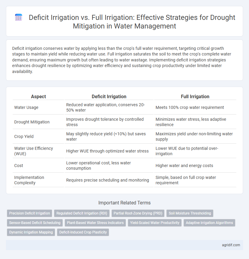 Deficit Irrigation vs. Full Irrigation: Effective Strategies for Drought Mitigation in Water Management