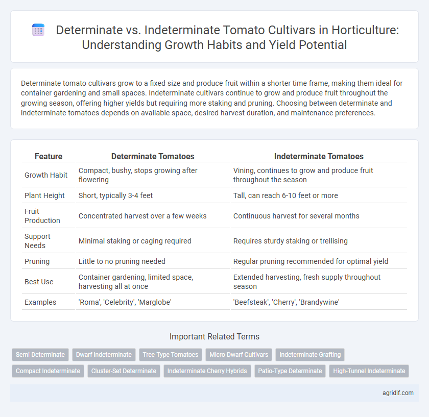 Determinate vs. Indeterminate Tomato Cultivars in Horticulture: Understanding Growth Habits and Yield Potential