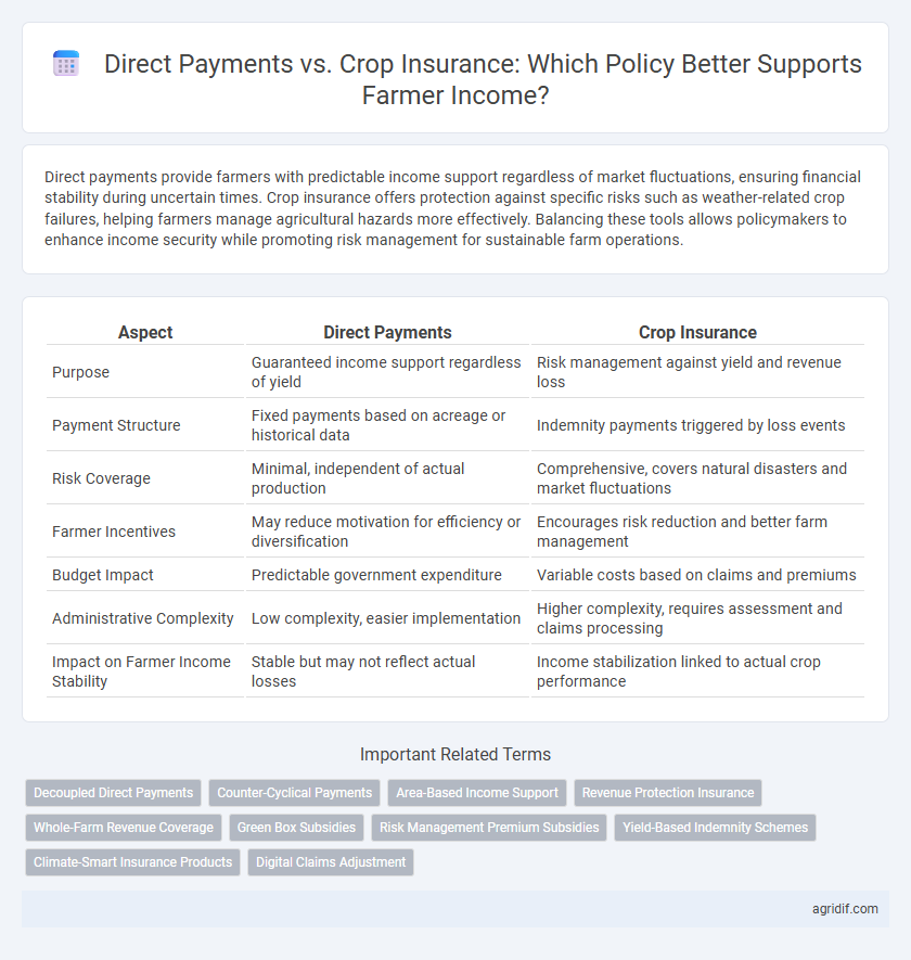 Direct Payments vs. Crop Insurance: Which Policy Better Supports Farmer Income?