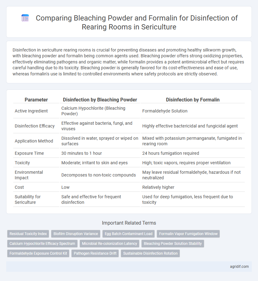 Comparing Bleaching Powder and Formalin for Disinfection of Rearing Rooms in Sericulture