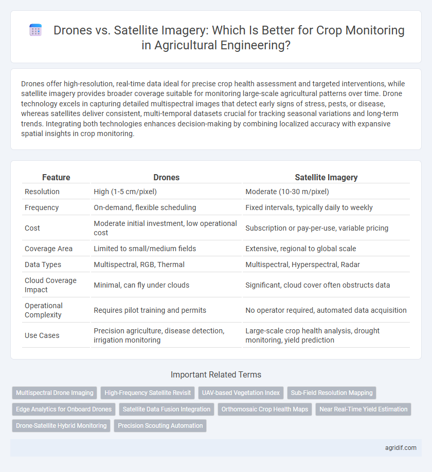 Drones vs. Satellite Imagery: Which Is Better for Crop Monitoring in Agricultural Engineering?