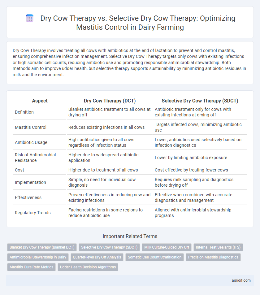 Dry Cow Therapy vs. Selective Dry Cow Therapy: Optimizing Mastitis Control in Dairy Farming