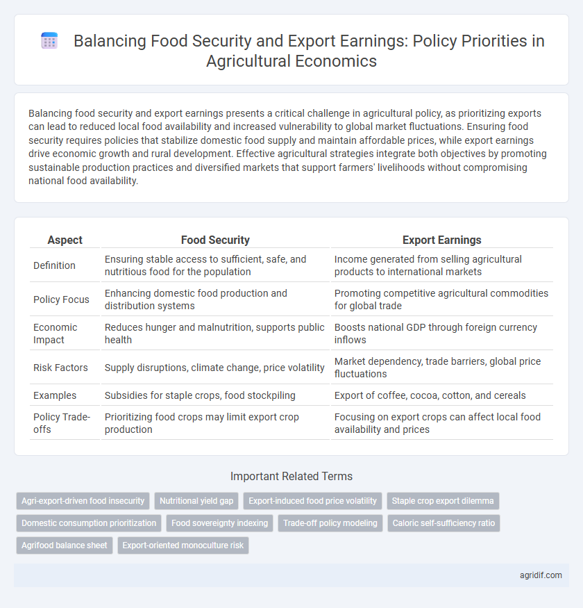 Balancing Food Security and Export Earnings: Policy Priorities in Agricultural Economics