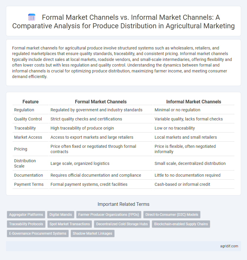 Formal Market Channels vs. Informal Market Channels: A Comparative Analysis for Produce Distribution in Agricultural Marketing