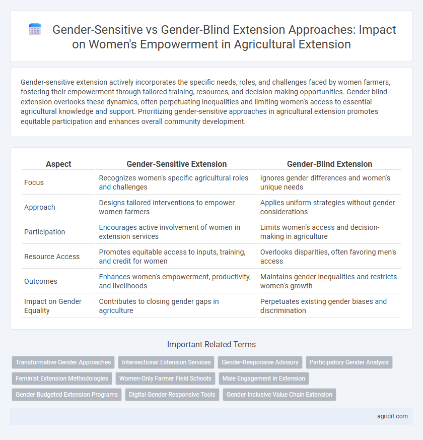 Gender-Sensitive vs Gender-Blind Extension Approaches: Impact on Women's Empowerment in Agricultural Extension