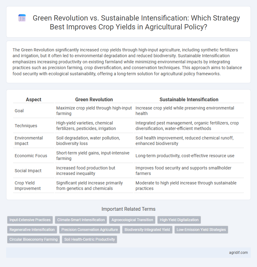 Green Revolution vs. Sustainable Intensification: Which Strategy Best Improves Crop Yields in Agricultural Policy?