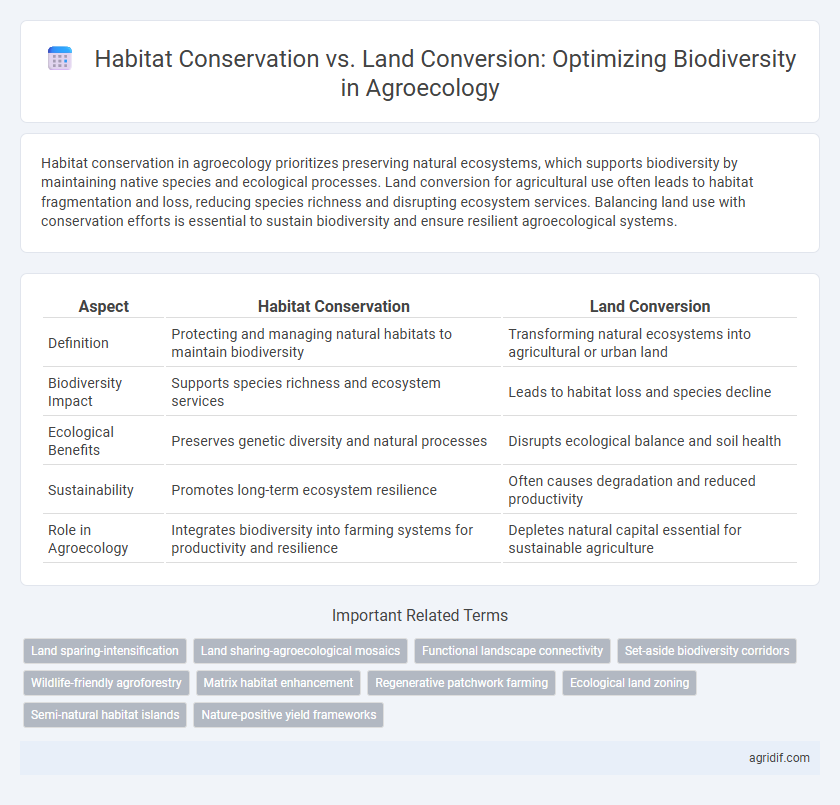 Habitat Conservation vs. Land Conversion: Optimizing Biodiversity in Agroecology