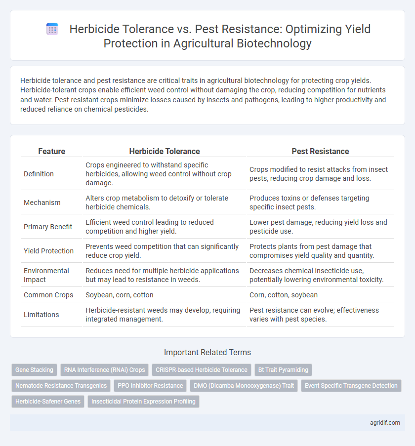 Herbicide Tolerance vs. Pest Resistance: Optimizing Yield Protection in Agricultural Biotechnology