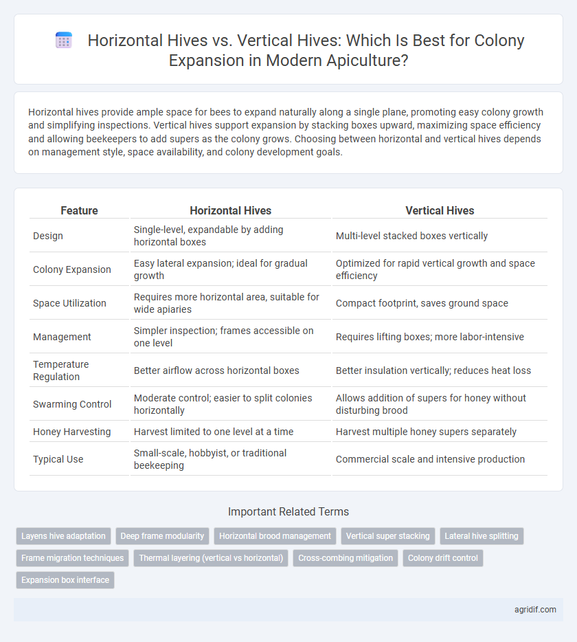 Horizontal Hives vs. Vertical Hives: Which Is Best for Colony Expansion in Modern Apiculture?