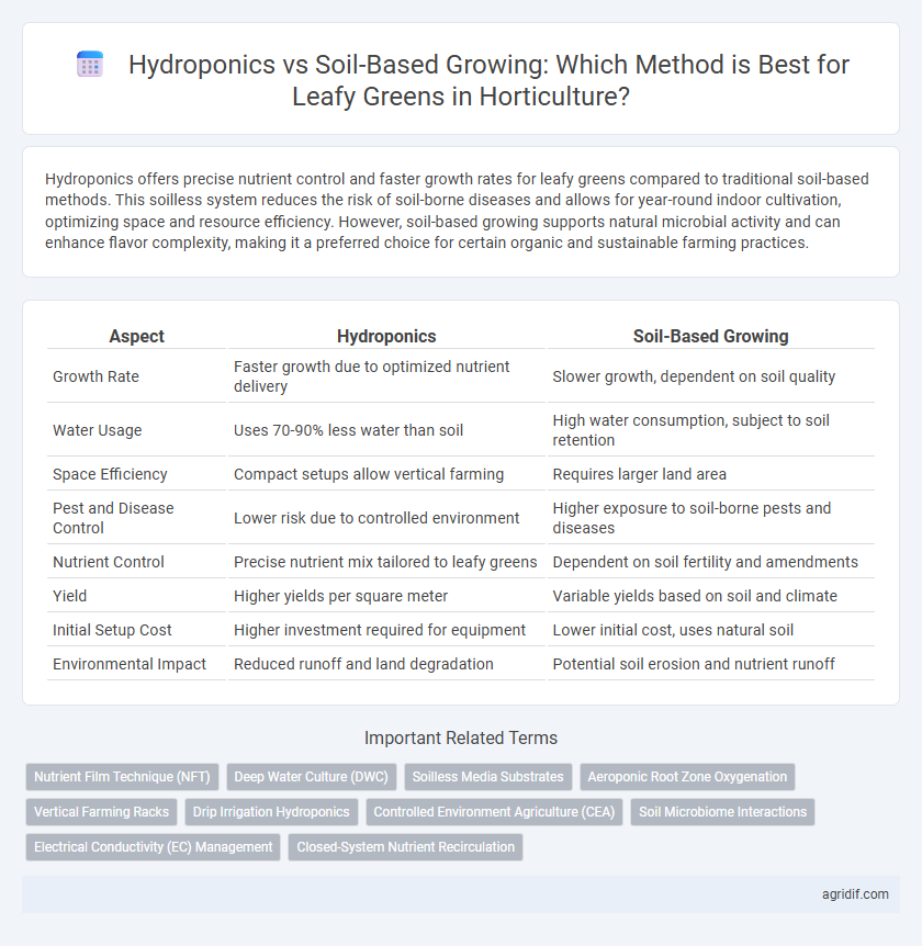 Hydroponics vs Soil-Based Growing: Which Method is Best for Leafy Greens in Horticulture?