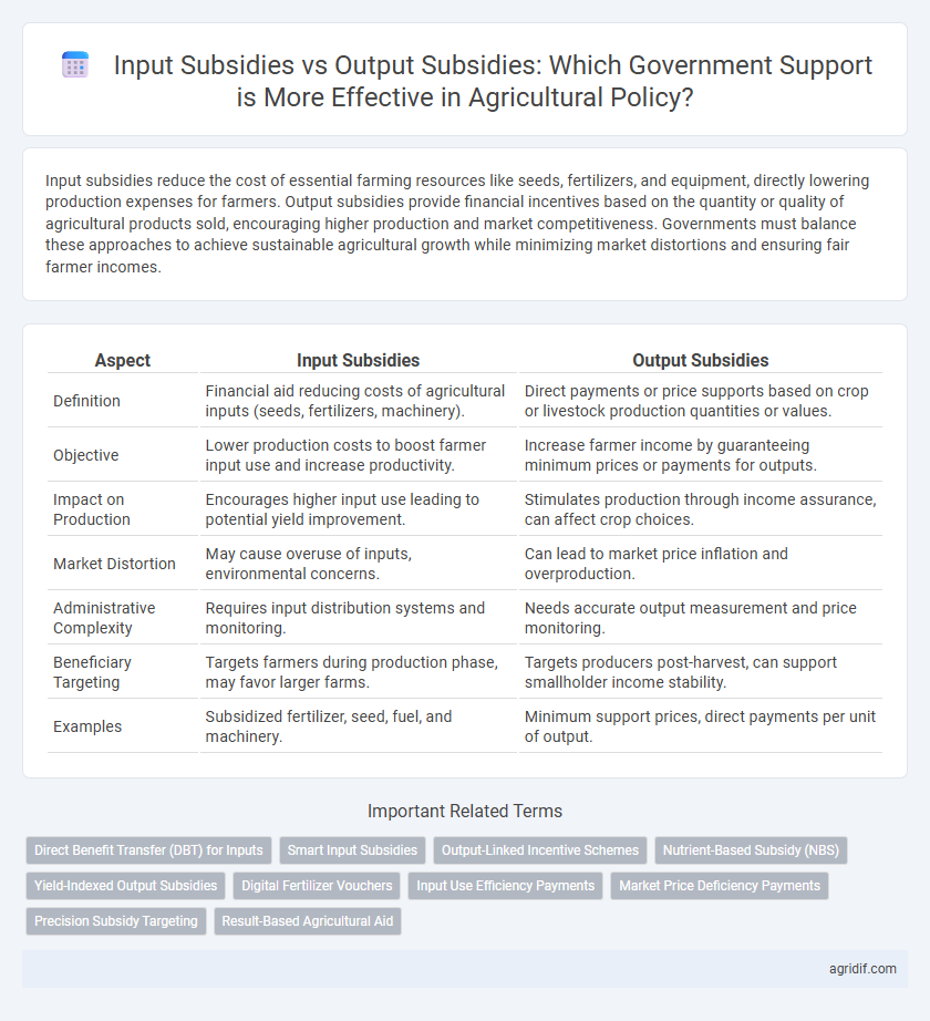 Input Subsidies vs Output Subsidies: Which Government Support is More Effective in Agricultural Policy?