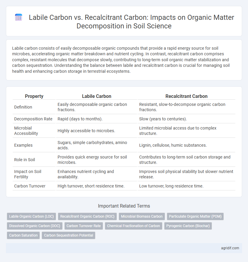 Labile Carbon vs. Recalcitrant Carbon: Impacts on Organic Matter Decomposition in Soil Science