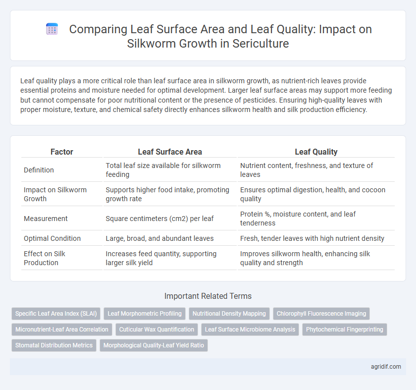 Comparing Leaf Surface Area and Leaf Quality: Impact on Silkworm Growth in Sericulture