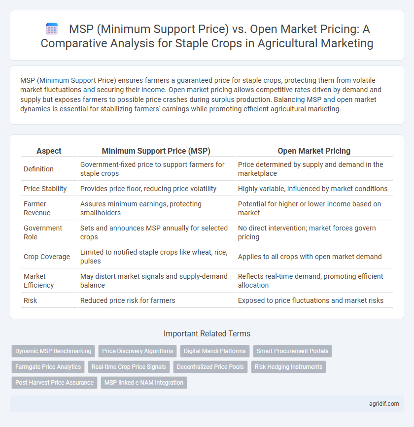 MSP (Minimum Support Price) vs. Open Market Pricing: A Comparative Analysis for Staple Crops in Agricultural Marketing