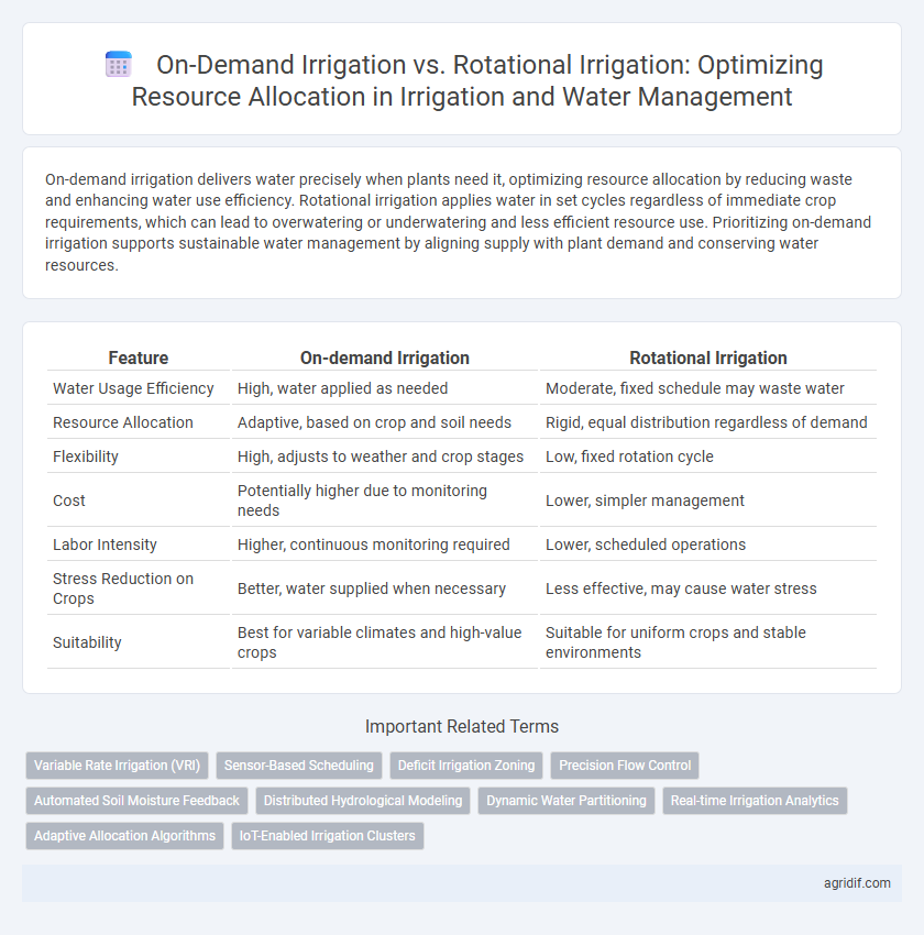 On-Demand Irrigation vs. Rotational Irrigation: Optimizing Resource Allocation in Irrigation and Water Management