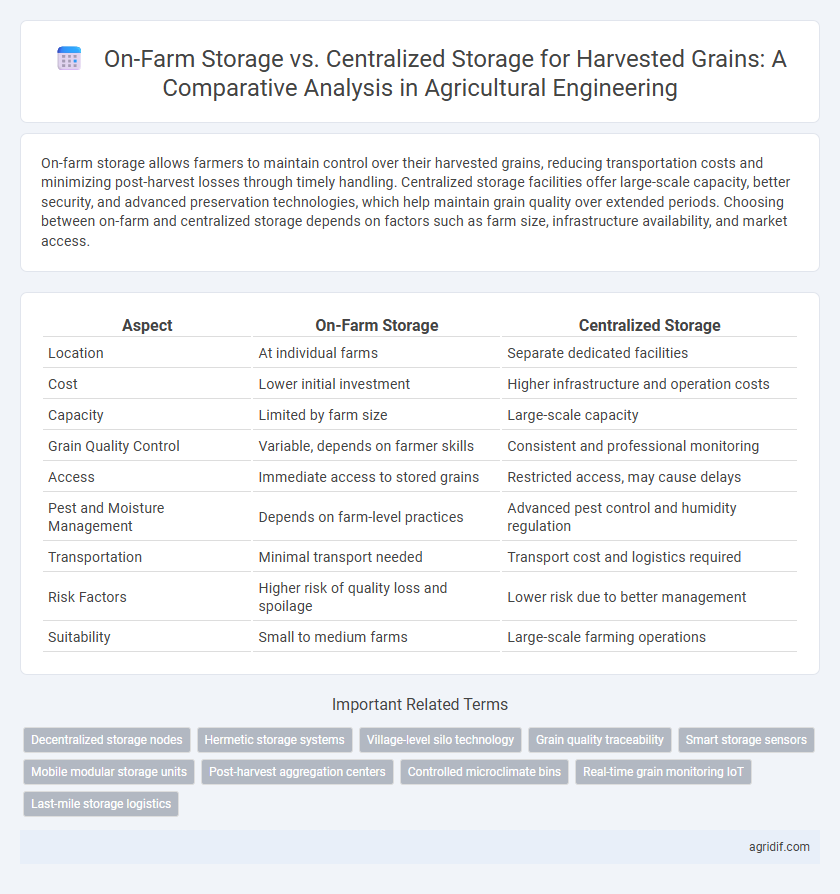 On-Farm Storage vs. Centralized Storage for Harvested Grains: A Comparative Analysis in Agricultural Engineering