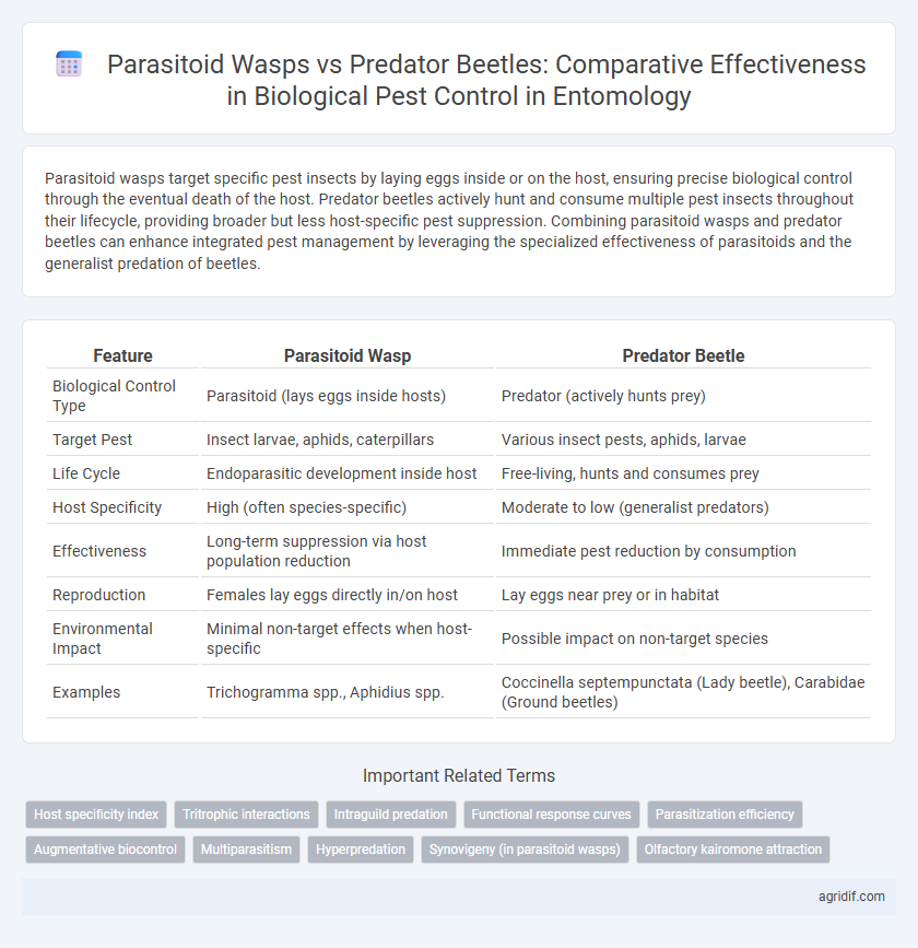 Parasitoid Wasps vs Predator Beetles: Comparative Effectiveness in Biological Pest Control in Entomology