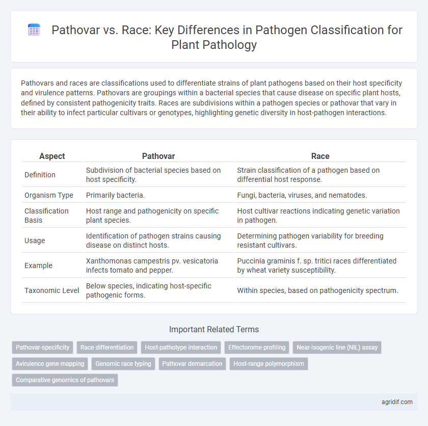 Pathovar vs. Race: Key Differences in Pathogen Classification for Plant Pathology
