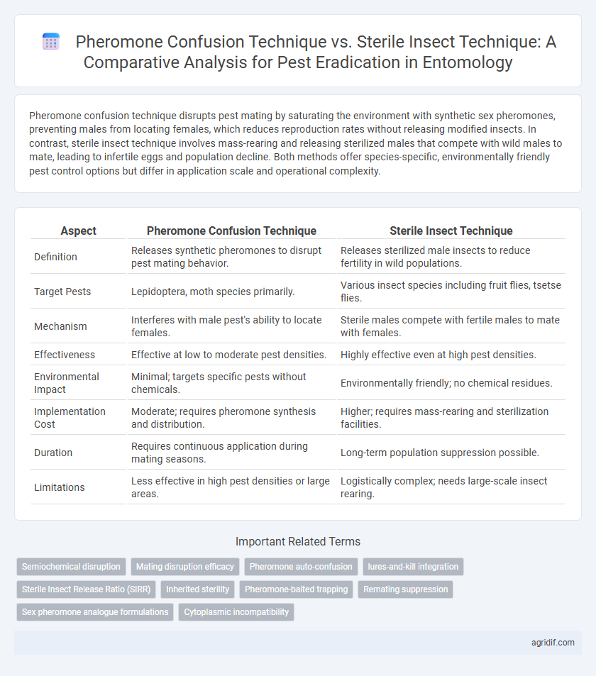 Pheromone Confusion Technique vs. Sterile Insect Technique: A Comparative Analysis for Pest Eradication in Entomology