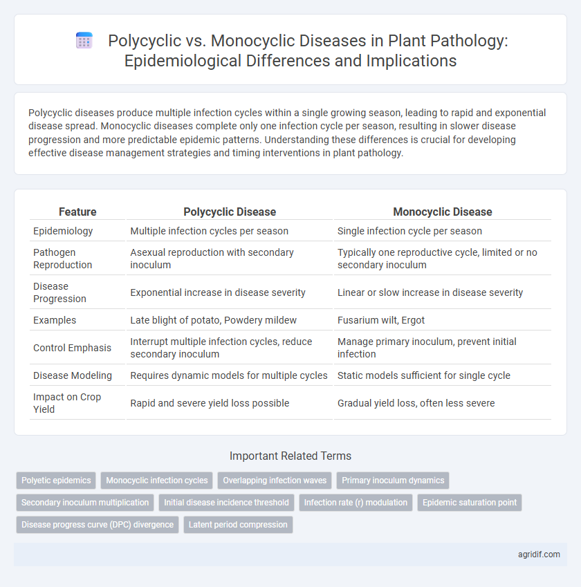 Polycyclic vs. Monocyclic Diseases in Plant Pathology: Epidemiological Differences and Implications