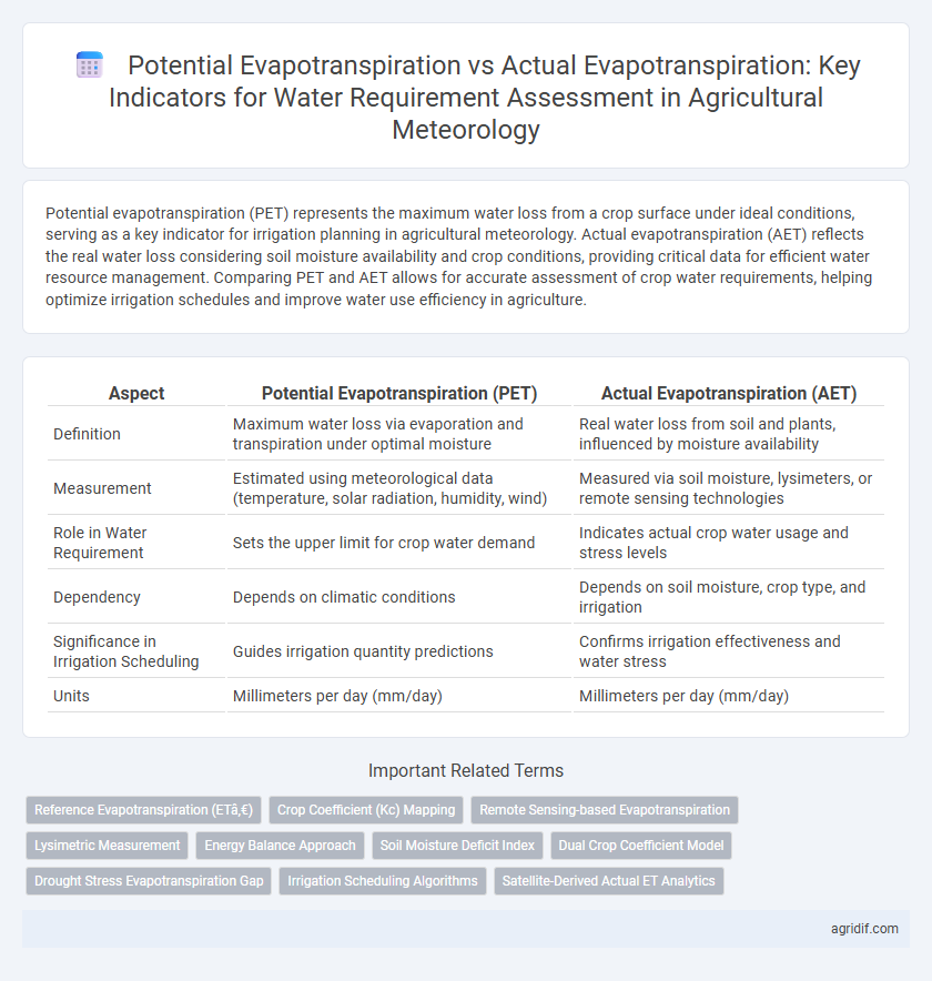 Potential Evapotranspiration vs Actual Evapotranspiration: Key Indicators for Water Requirement Assessment in Agricultural Meteorology