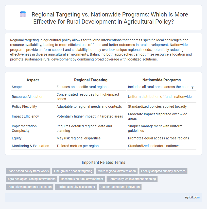 Regional Targeting vs. Nationwide Programs: Which is More Effective for Rural Development in Agricultural Policy?