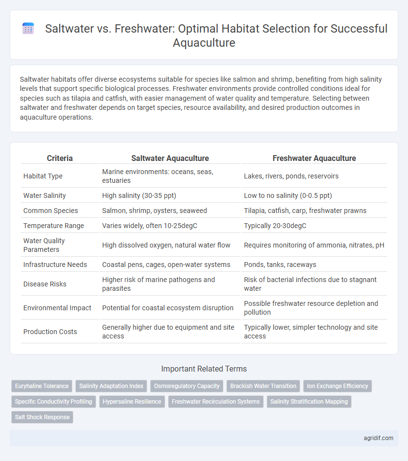 Saltwater vs. Freshwater: Optimal Habitat Selection for Successful Aquaculture