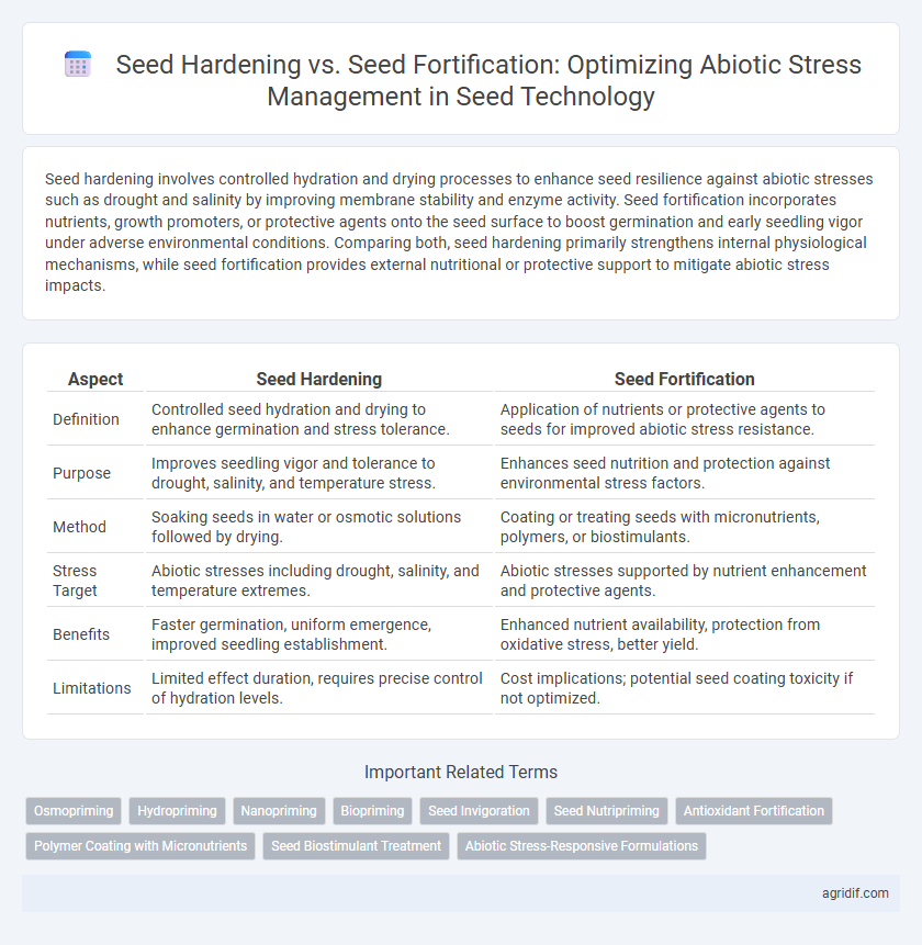 Seed Hardening vs. Seed Fortification: Optimizing Abiotic Stress Management in Seed Technology