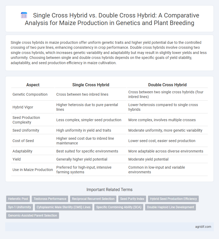Single Cross Hybrid vs. Double Cross Hybrid: A Comparative Analysis for Maize Production in Genetics and Plant Breeding