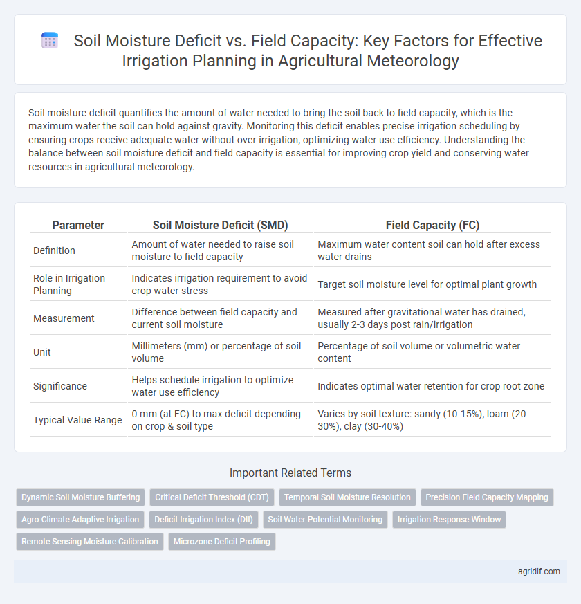 Soil Moisture Deficit vs. Field Capacity: Key Factors for Effective Irrigation Planning in Agricultural Meteorology