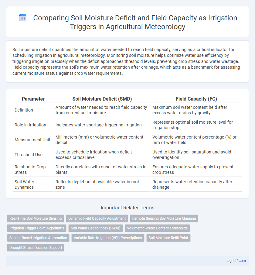 Comparing Soil Moisture Deficit and Field Capacity as Irrigation Triggers in Agricultural Meteorology
