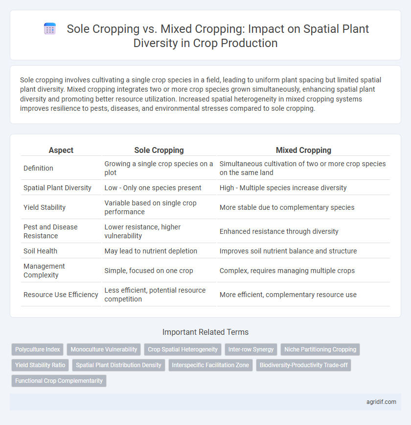 Sole Cropping vs. Mixed Cropping: Impact on Spatial Plant Diversity in Crop Production