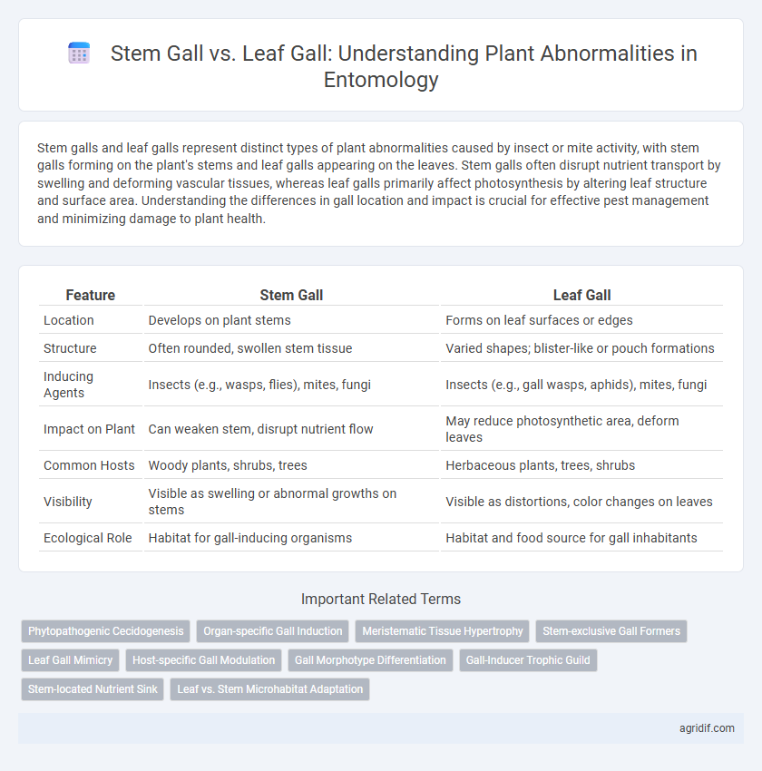Stem Gall vs. Leaf Gall: Understanding Plant Abnormalities in Entomology