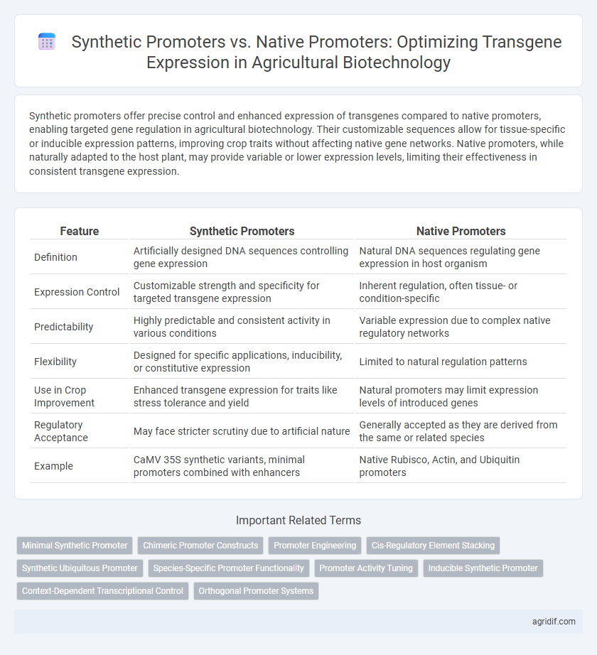 Synthetic Promoters vs. Native Promoters: Optimizing Transgene Expression in Agricultural Biotechnology